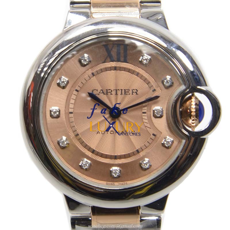 Cartier Ballon Bleu WE902053 Automatic Pink Dial Stainless Steel 33mm Replica Watch - Luxury Replica Watch