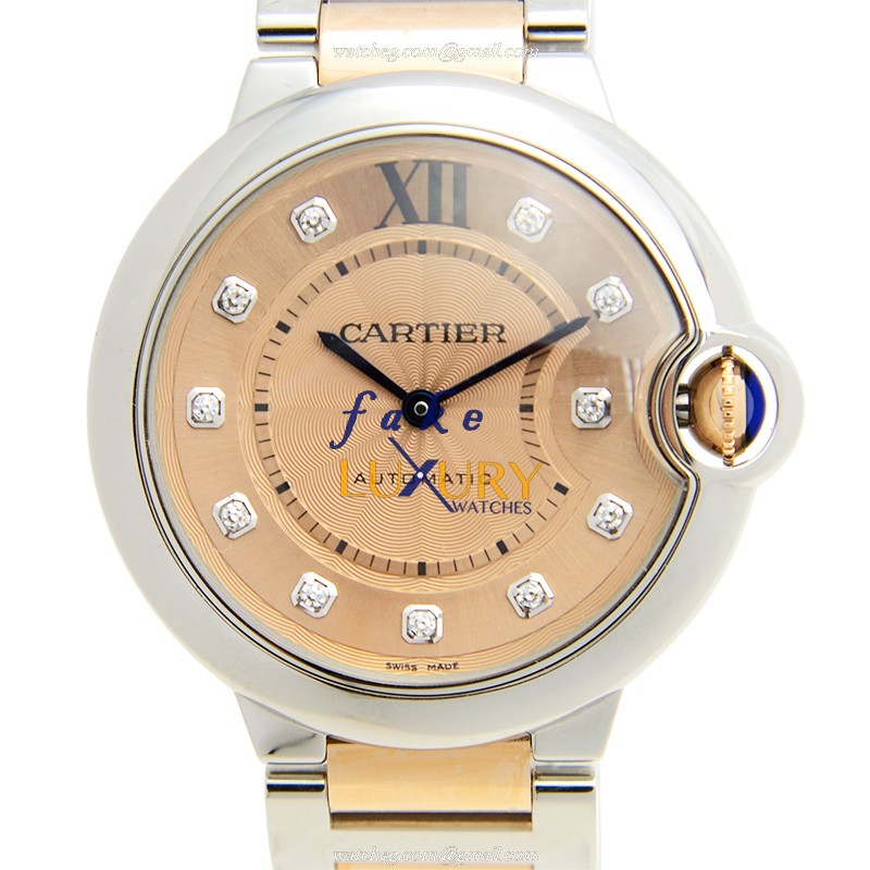 Cartier Ballon Bleu Automatic Replica Watch WE902054 Pink Dial Rose Gold Steel - Luxury Replica Watch