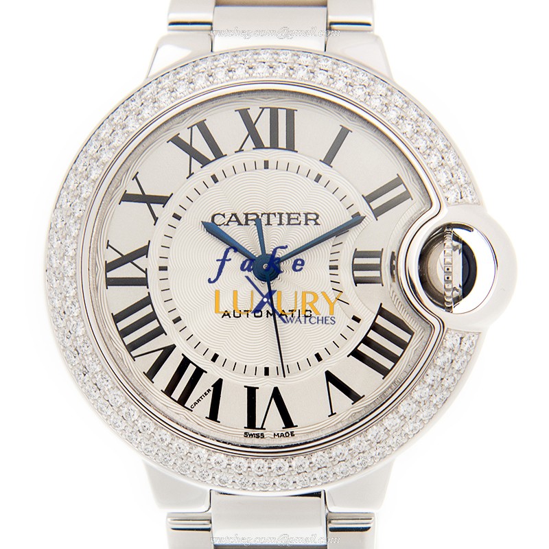 Cartier WE902065 Ballon Bleu Replica Watch, Silver Dial, 18kt White Gold & Diamond Case, Automatic - Luxury Replica Watch