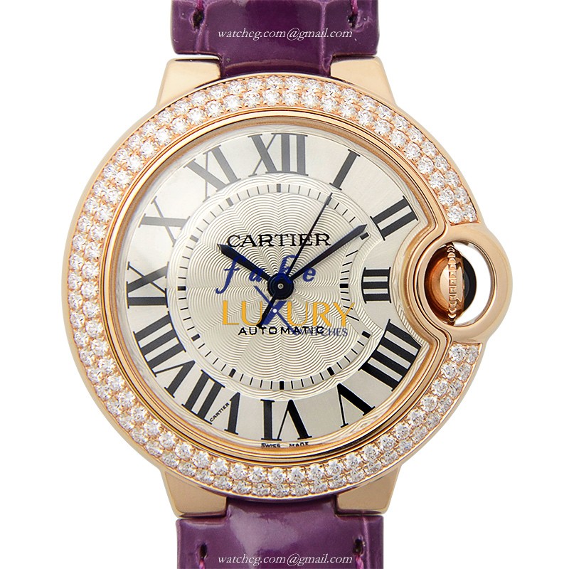 Cartier WE902066 BALLON BLEU Automatic 18kt Rose Gold & Diamonds Replica Watch, Swiss Movement - Luxury Replica Watch
