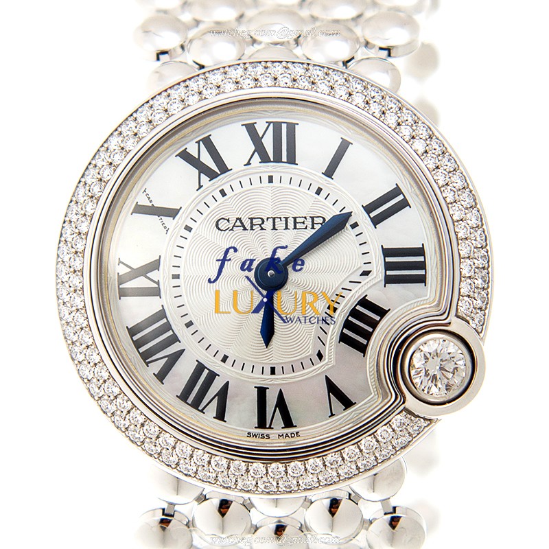 Cartier Ballon Bleu WE902072 - Replica Watch - Quartz - 18kt White Gold Diamond - 30mm - Luxury Replica Watch
