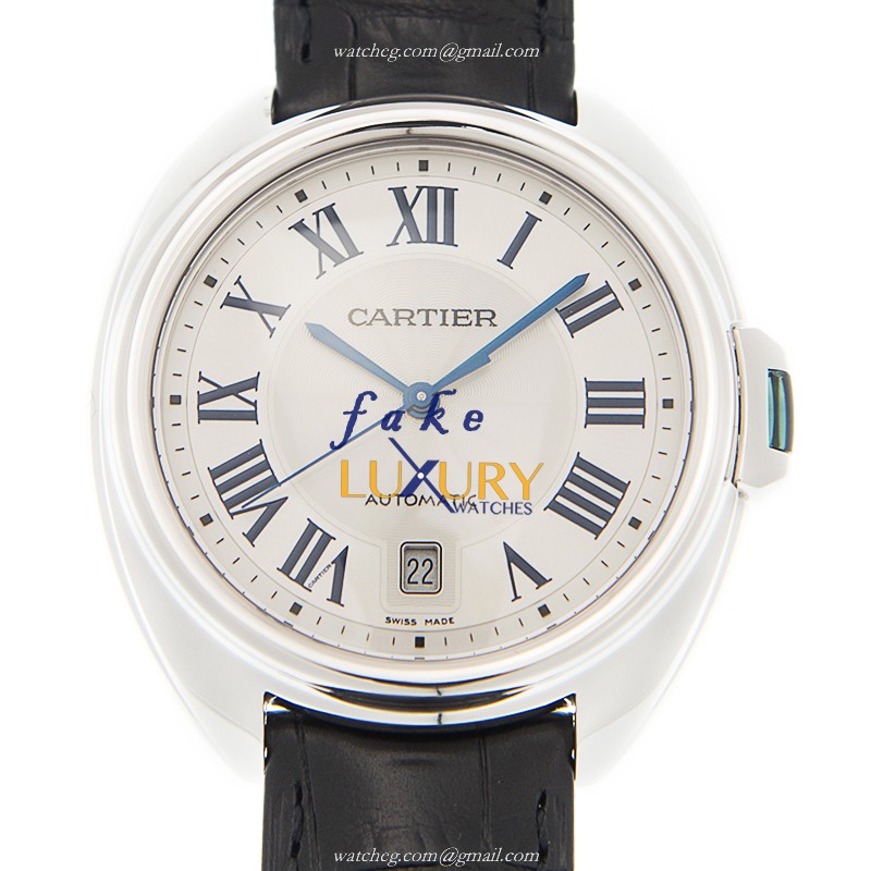 Cartier WGCL0005 Cle de Cartier Replica Watch, Automatic, 18kt White Gold, Silver Dial - Luxury Replica Watch