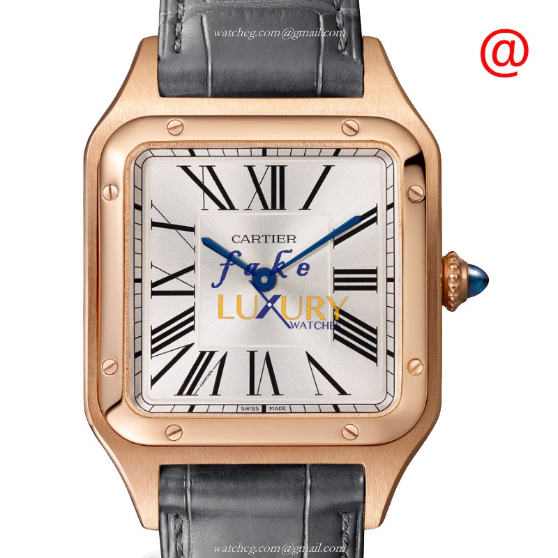 Cartier WGSA0021 SANTOS Quartz 18kt Rose Gold Replica Watch, Quartz, Silver Dial, 31.4mm Steel - Luxury Replica Watch