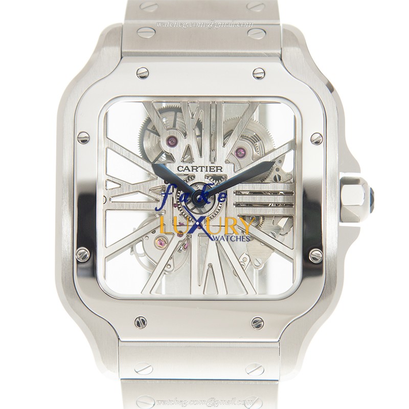 Cartier SANTOS WHSA0007 Manual Wind Replica Watch With Transparent Dial, Stainless Steel Case - Luxury Replica Watch