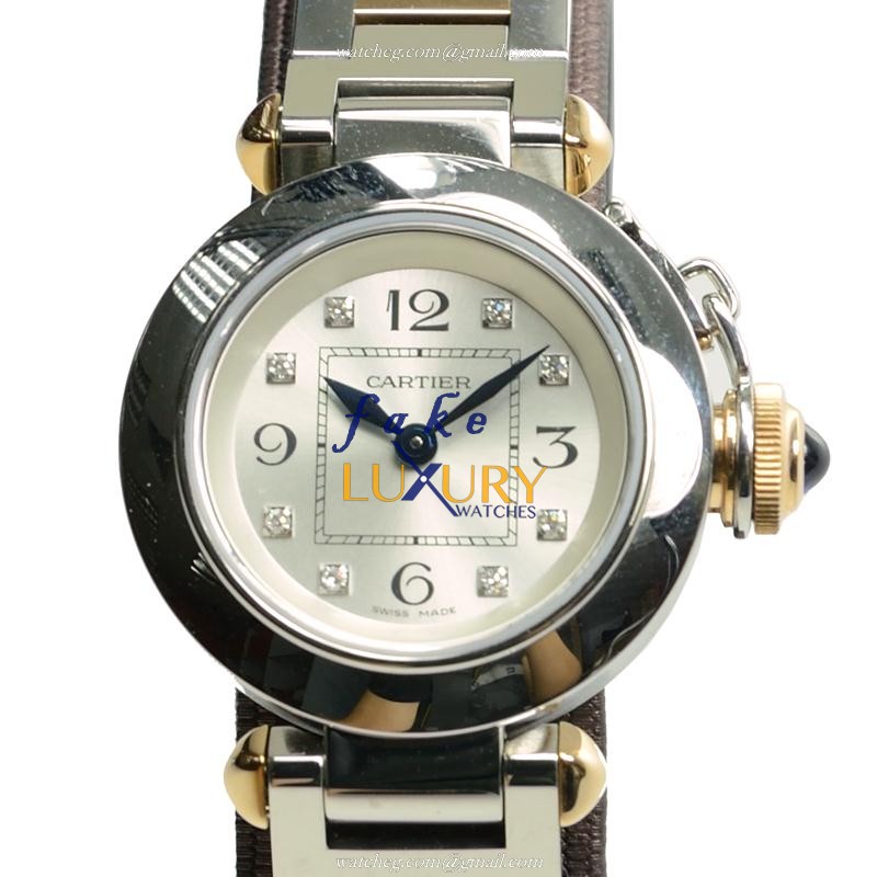 Cartier Pasha de Cartier WJ124020 Quartz Silver Dial 27mm Steel Replica Watch - Luxury Replica Watch