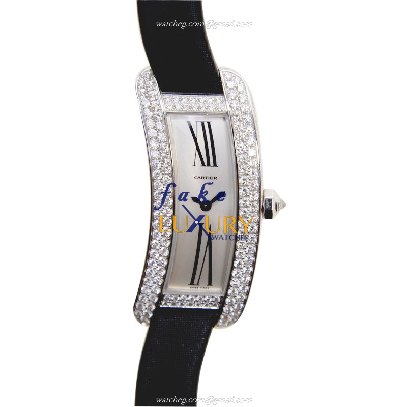Cartier WJ300950 Quartz 18kt White Gold Diamond Replica Watch, Silver Dial, Automatic Movement - Luxury Replica Watch