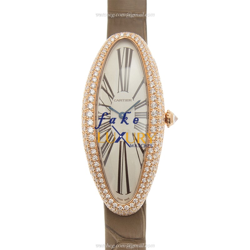 Cartier WJBA0006 BAIGNOIRE Auto 18kt Rose Gold Diamond Bezel Swiss Clone Watch - Luxury Replica Watch