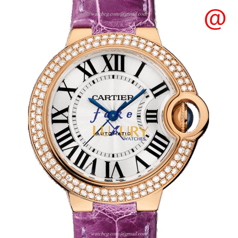 Cartier Ballon Bleu WJBB0051 Replica Watch, Silver Dial, Rose Gold & Diamonds Case - Luxury Replica Watch