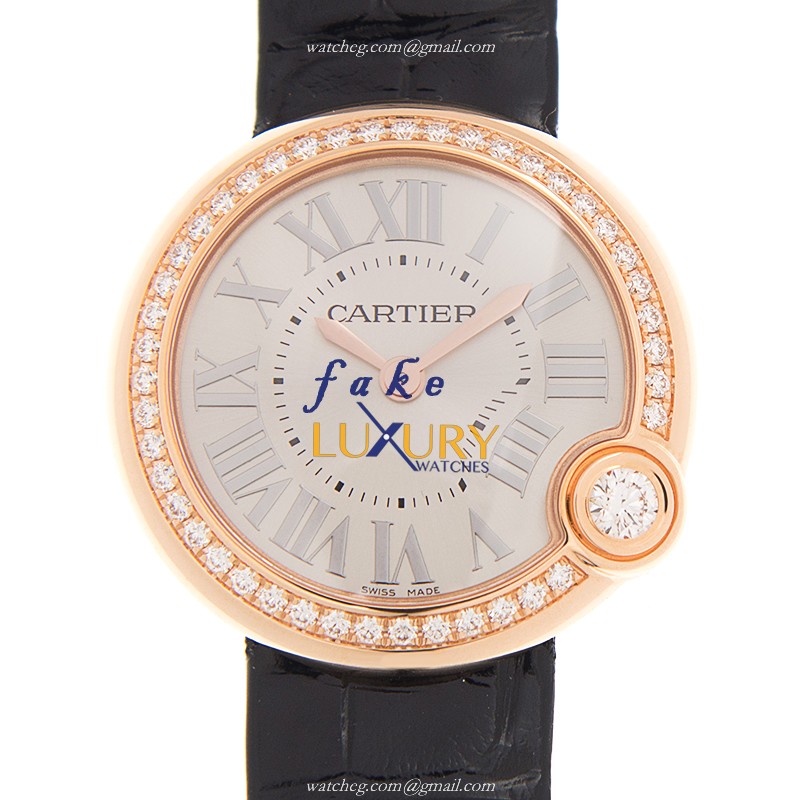 - CARTIER WJBL0005 - BALLON BLANC DE CARTIER Quartz Replica Watch - 18kt Rose Gold & Diamonds - Luxury Replica Watch