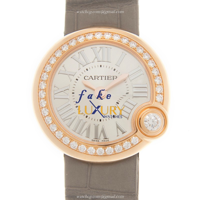- CARTIER WJBL0006 BALLON BLANC DE CARTIER Quartz Replica Watch - 18kt Rose Gold & Diamonds - Luxury Replica Watch