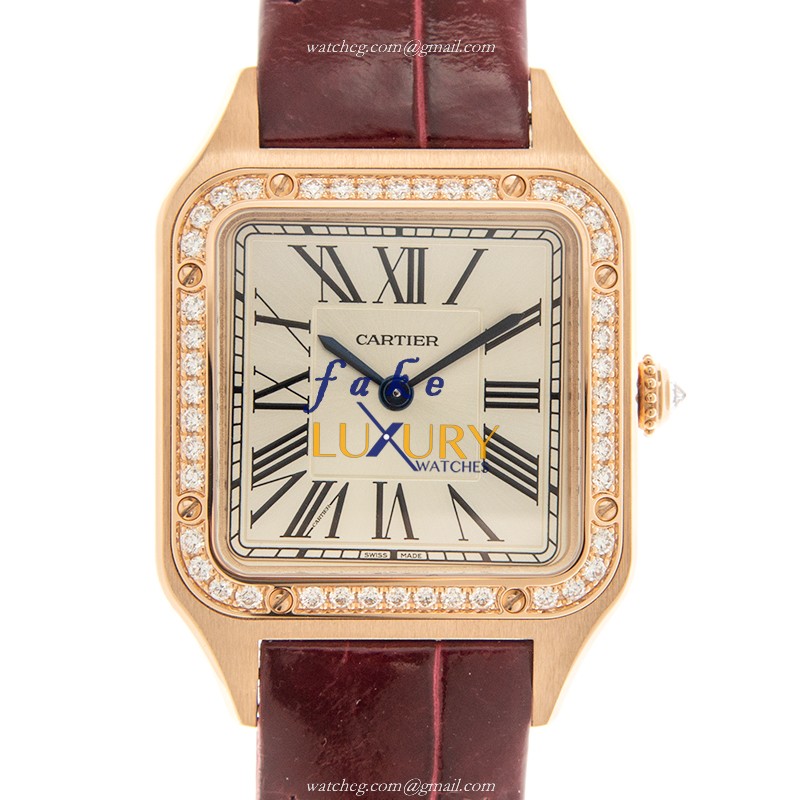 - CARTIER WJSA0017 SANTOS Quartz 18kt Rose Gold & Diamonds Replica Watch - Quartz Movement - Luxury Replica Watch