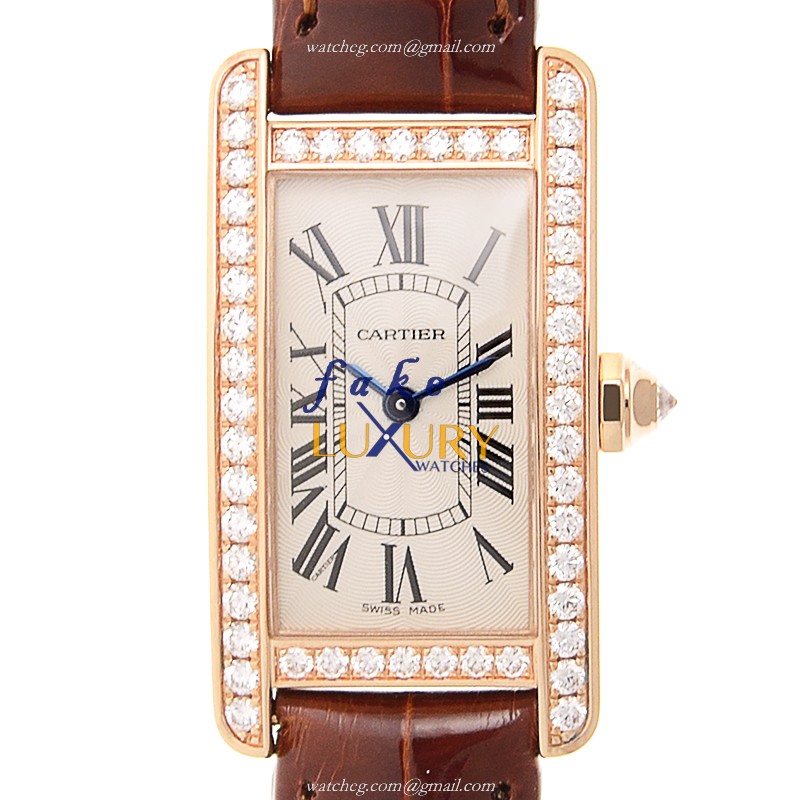 Cartier WJTA0002 Replica Watch, Silver Enamel Dial, 18kt Rose Gold & Diamond Case, Quartz - Luxury Replica Watch