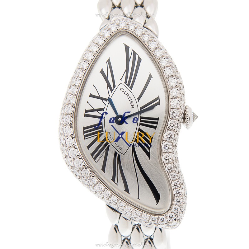 Cartier WL420051 CRASH Replica Watch, Manual Wind, Silver Dial, 18kt White Gold & Diamond Case - Luxury Replica Watch