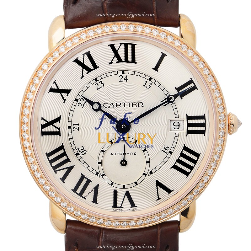 Cartier WR007017 RONDE LOUIS CARTIER Automatic 18kt Rose Gold & Diamonds Replica Watch - 40mm Case - Luxury Replica Watch