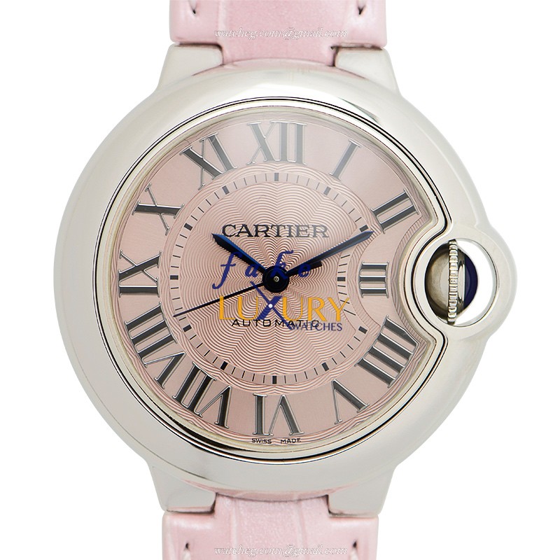 Cartier Ballon Bleu WSBB0002 Automatic Pink Dial Leather Strap Replica Watch - Luxury Replica Watch