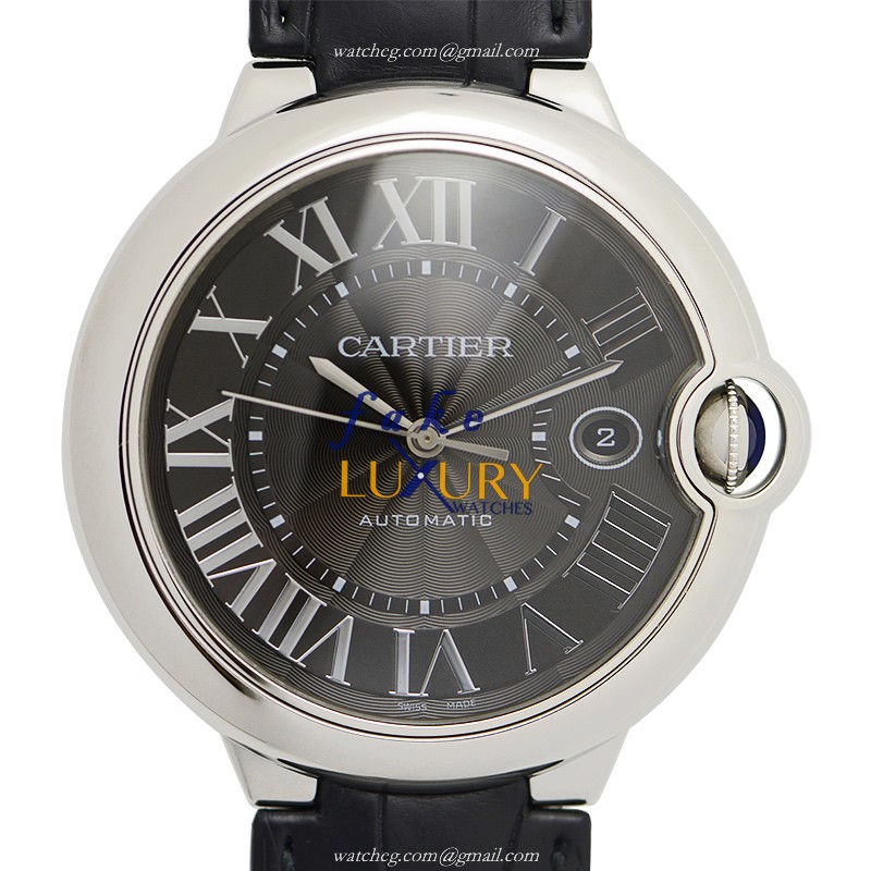 Cartier WSBB0003 BALLON BLEU Automatic Steel Replica Watch | Black Dial, Alligator Strap - Luxury Replica Watch