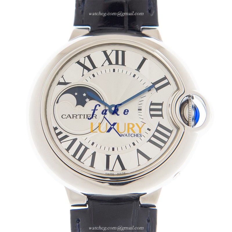 Cartier Ballon Bleu WSBB0029 Automatic Silver Dial Alligator Strap Steel Replica Watch - Luxury Replica Watch