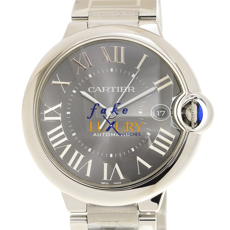 Cartier WSBB0060 BALLON BLEU Auto Stainless Steel Replica Watch - Dark Grey Dial, Silver Strap - Luxury Replica Watch