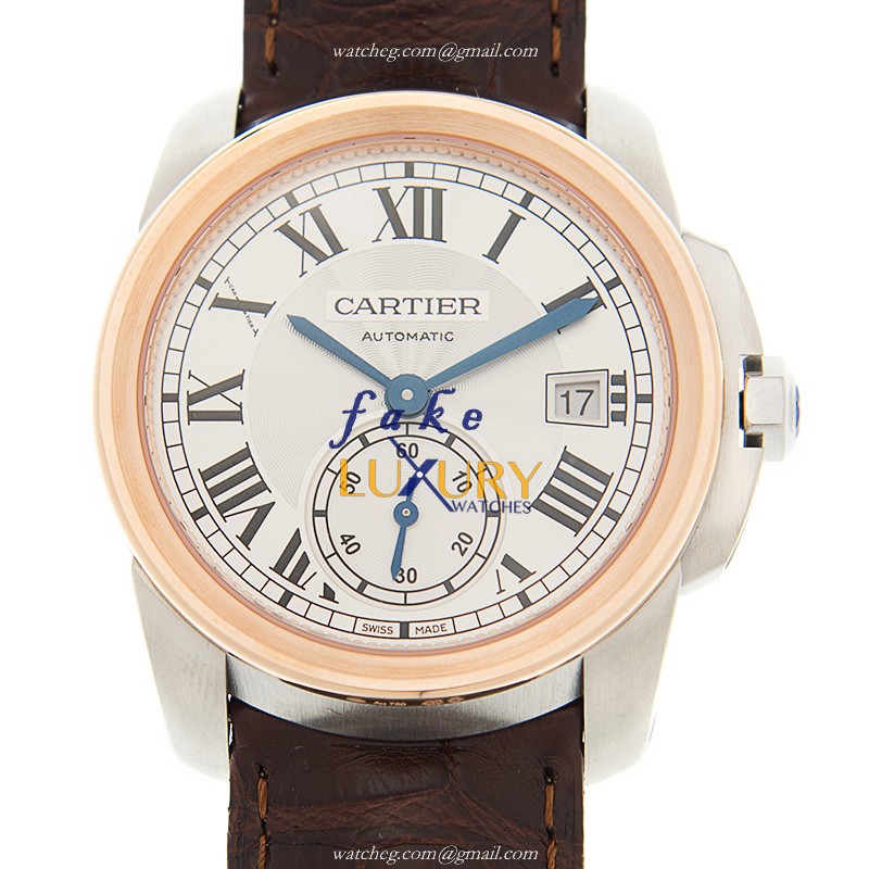 Cartier WSCA0002 CALIBRE DE CARTIER Automatic 18kt Rose Gold - Ceramic Bezel - Silver Dial - Luxury Replica Watch
