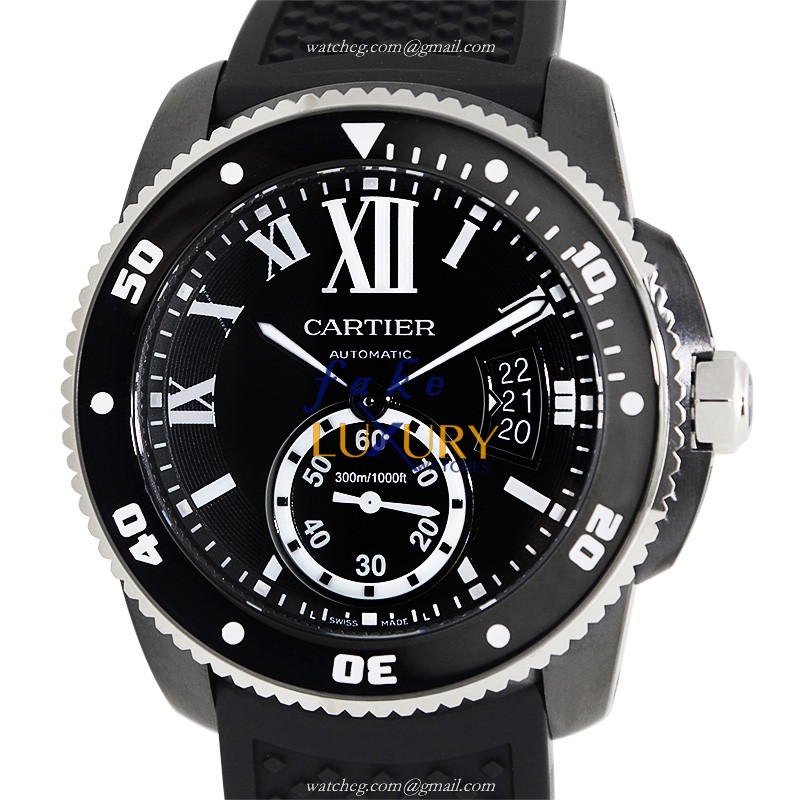 WSCA0006 - Cartier Calibre de Cartier Replica Watch - Automatic - Black Dial - Steel - Luxury Replica Watch