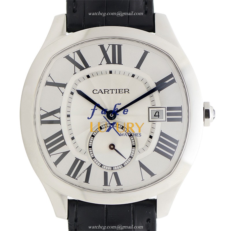 Cartier Drive de Cartier WSNM0004 Automatic Silver Dial Alligator Strap Steel Replica Watch - Luxury Replica Watch