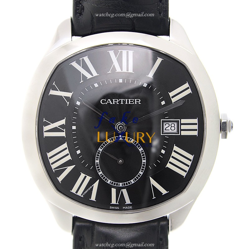 Cartier WSNM0009 DRIVE DE CARTIER Automatic Stainless Steel Black Dial Alligator Strap Replica Watch - Luxury Replica Watch