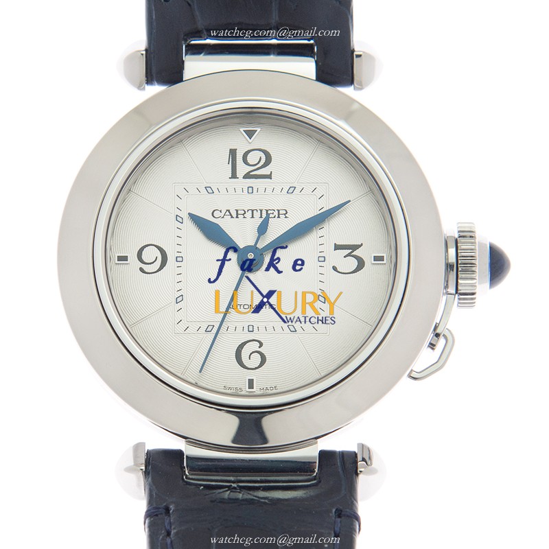 Cartier PASHA DE CARTIER WSPA0012 Automatic Swiss Steel Dial Black Alligator Strap Replica Watch - Luxury Replica Watch