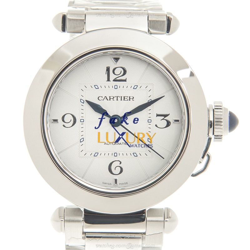 Cartier WSPA0013 Pasha de Cartier Replica Watch, 35mm Automatic, Silver Dial, Steel Bracelet - Luxury Replica Watch