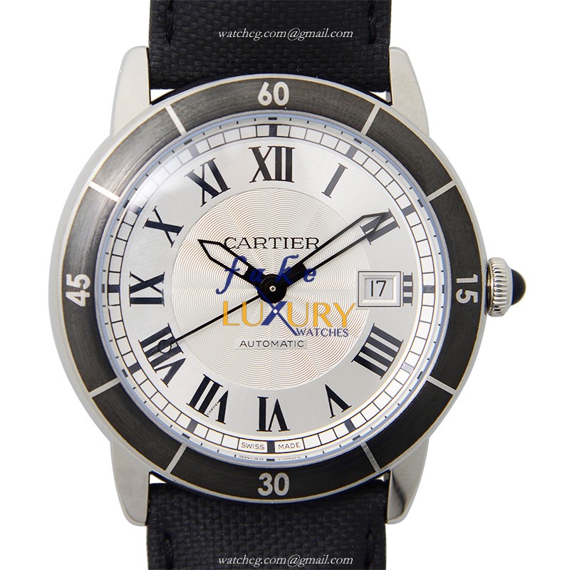 Cartier WSRN0002 ROTONDE DE CARTIER Auto Stainless Steel Replica Watch, Case:42mm, Leather Band - Luxury Replica Watch