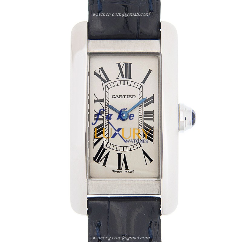 Cartier WSTA0016 Replica Watch, Silver Dial, Steel Case, Blue Alligator Strap, Quartz Movement - Luxury Replica Watch