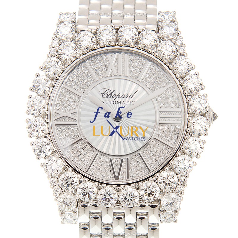 Chopard 109419-1401 WOMEN JEWELRY Auto 18kt White Gold Diamond Replica Watch Silver Dial 35.7mm Case - Luxury Replica Watch