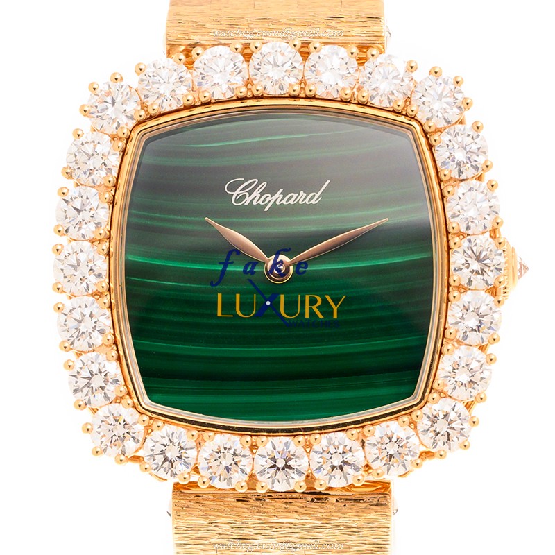 10A386-5111 - Chopard L Heure Du Diamant Replica Watch Automatic Green Dial 18kt Rose Gold - Luxury Replica Watch