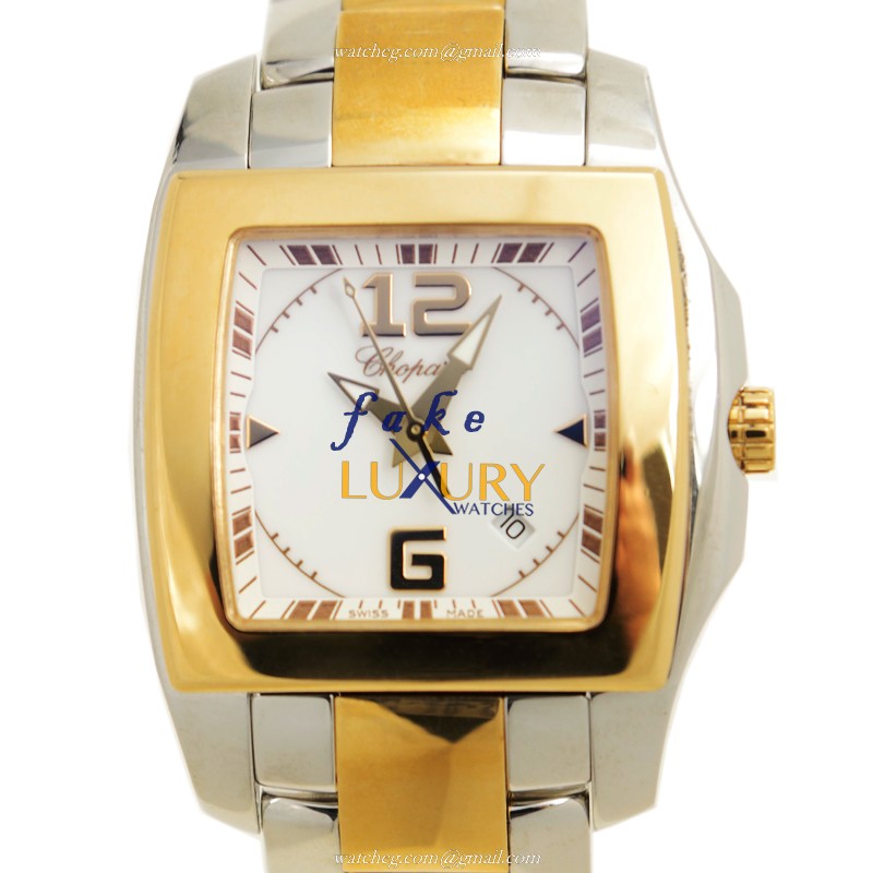 Chopard 118473-9001 TWO O TEN Quartz 18kt Rose Gold & Steel Replica Watch, Auto, Silver Dial, Steel - Luxury Replica Watch