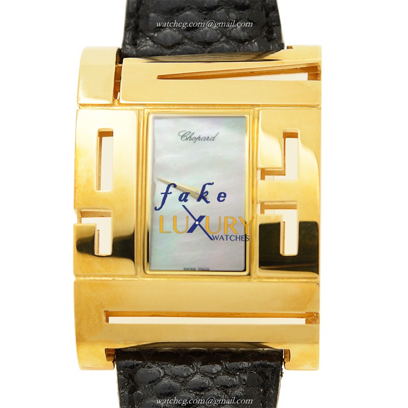 Chopard 127126 0002 CLASSIQUE Quartz 18kt Gold & Steel Replica Watch - White Dial, Black Alligator - Luxury Replica Watch