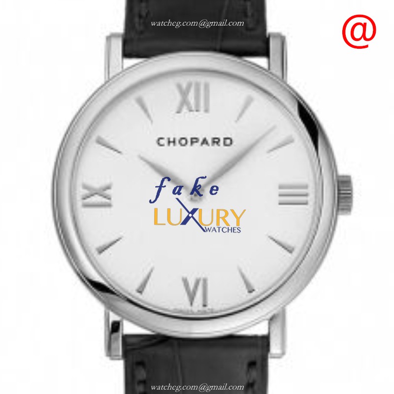 Chopard 127387-1201 CLASSIQUE Quartz Replica Watch, White Dial, Black Leather Strap - Luxury Replica Watch