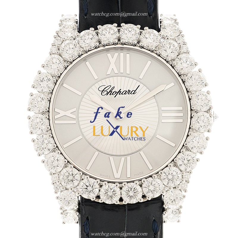 Chopard 139419-1414 WOMEN JEWELRY Automatic 18kt White Gold Diamond Replica Watch, Silver Dial - Luxury Replica Watch