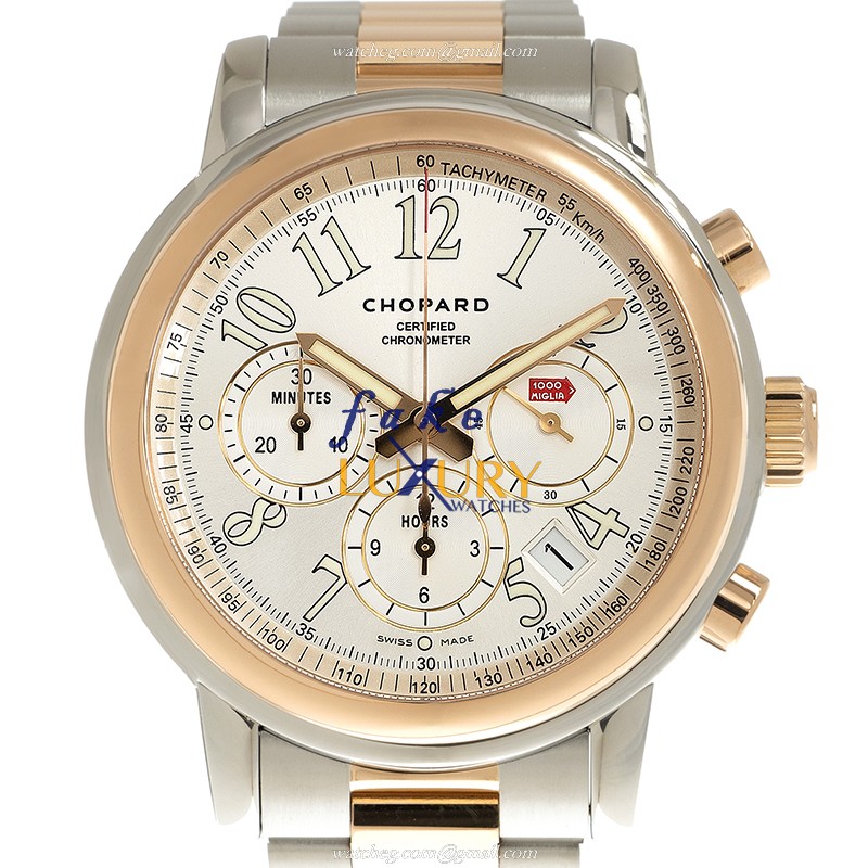 Chopard 158511-6001 Replica Watch, Automatic Movement, 18kt Rose Gold & Steel Case, White Dial - Luxury Replica Watch