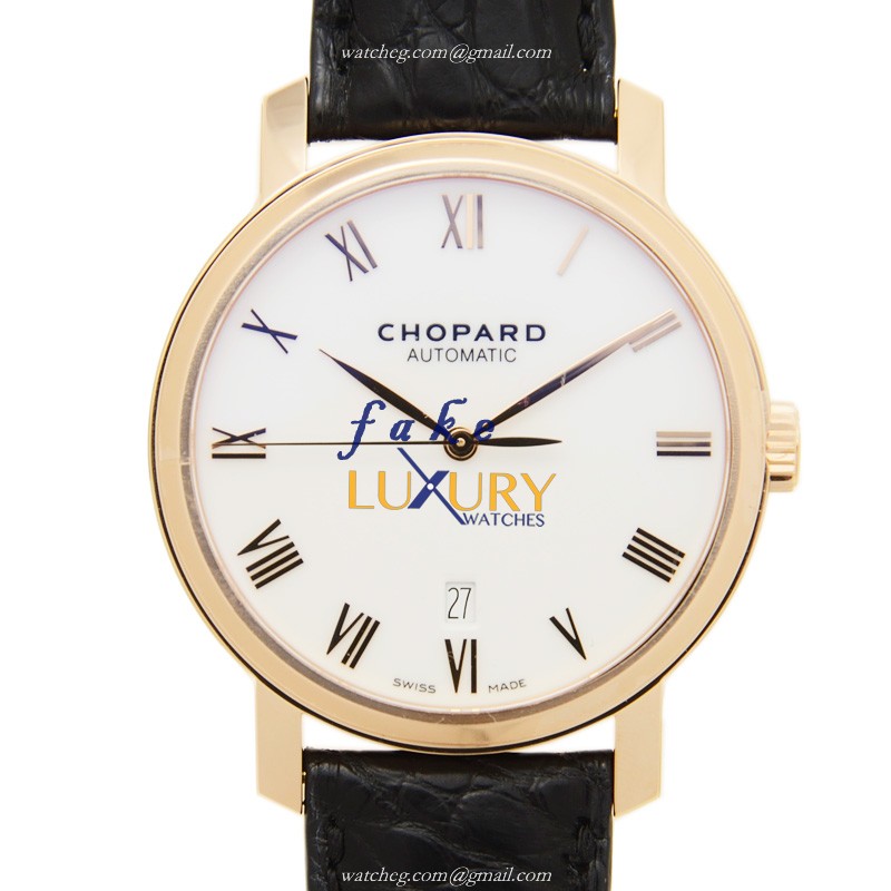 Chopard 161278-5005 CLASSIC Automatic 18kt Rose Gold Replica Watch, Auto Movement, White Dial - Luxury Replica Watch