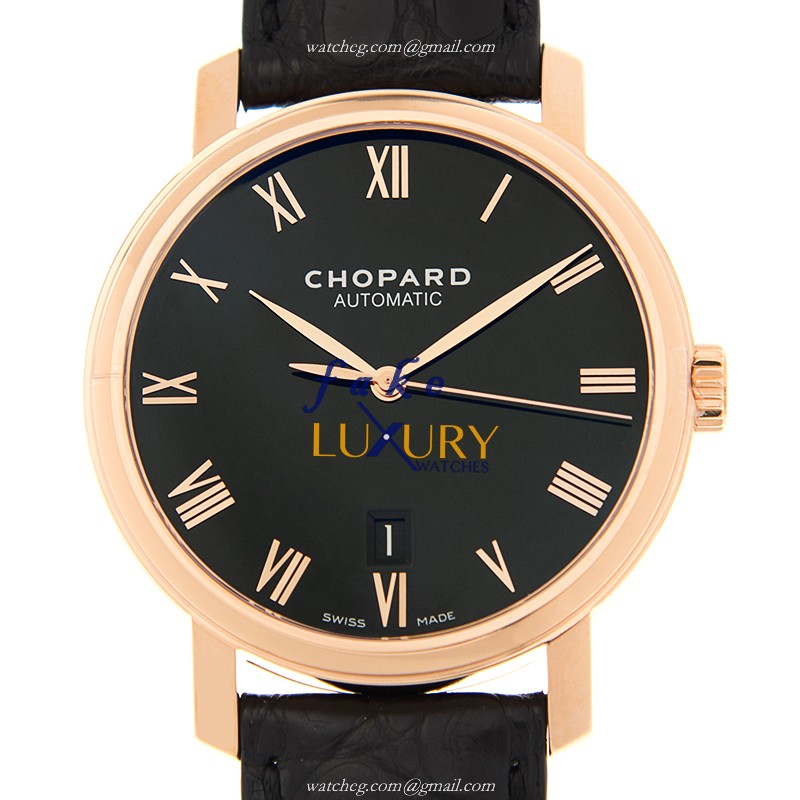 Chopard 161278-5006 Classic Replica Watch, Automatic Movement, 18kt Rose Gold Case, Black Dial - Luxury Replica Watch