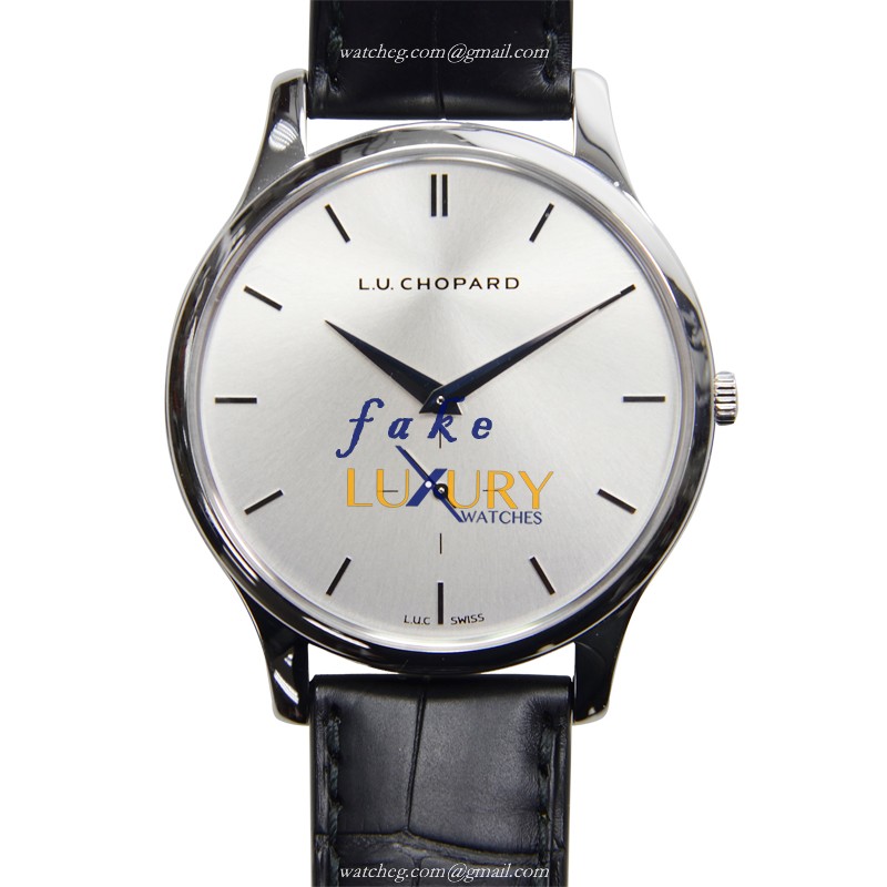 Chopard L.U.C 161920-1004 Automatic 18kt White Gold Replica Watch, Silver Dial, Alligator Strap - Luxury Replica Watch