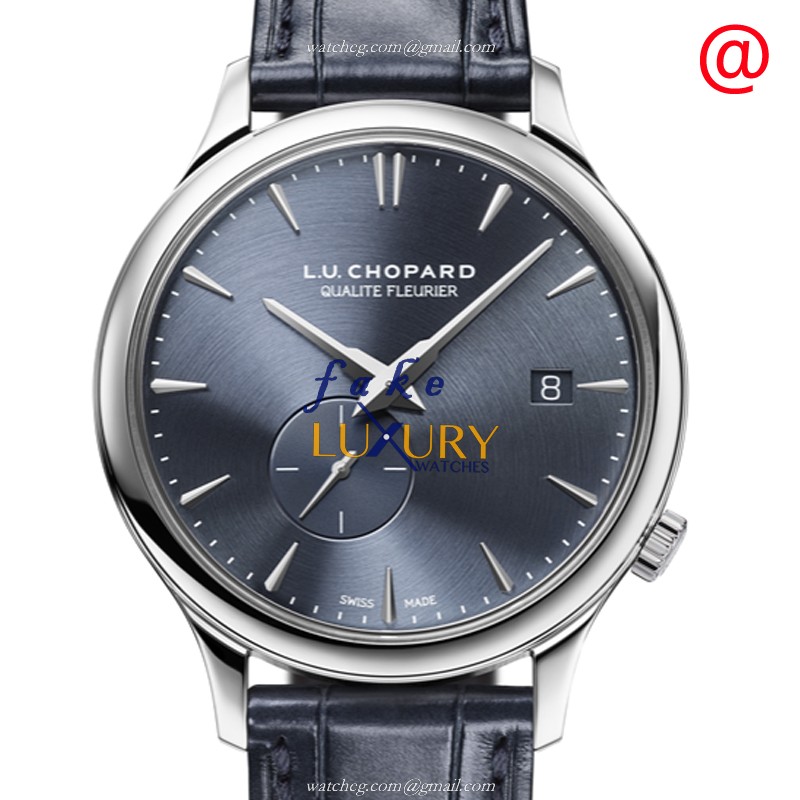 Chopard L.U.C 161945-1001 Automatic 18kt White Gold Replica Watch, Ceramic Bezel, Blue Dial - Luxury Replica Watch