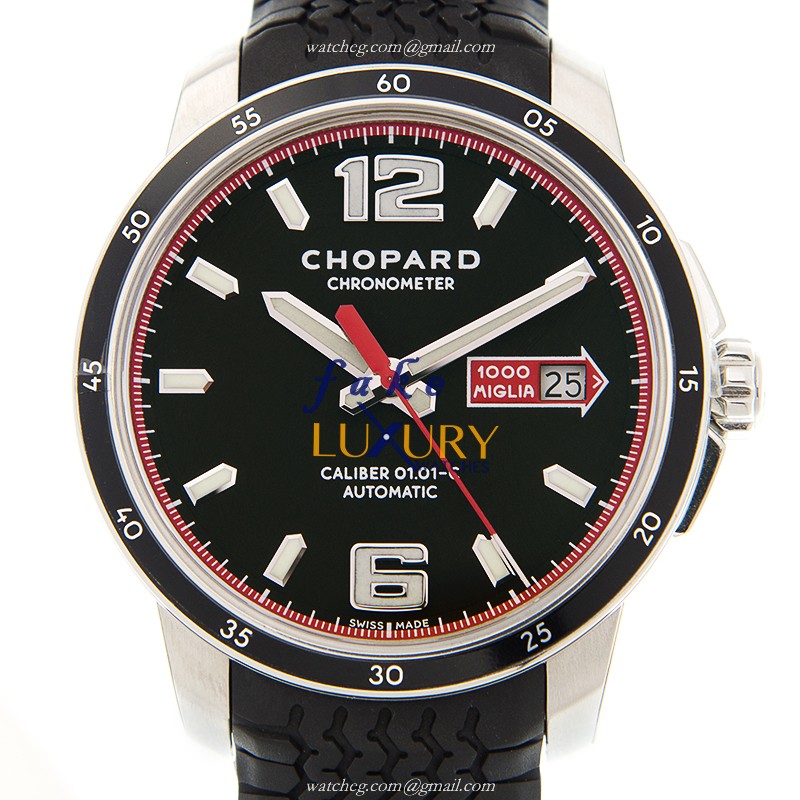 Chopard 168565-3001 MILLE MIGLIA GT XL Automatic Stainless Steel Black Dial Rubber Strap Replica - Luxury Replica Watch