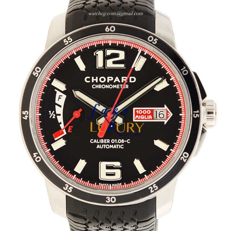 Chopard 168566-3001 Automatic Stainless Steel Replica Watch - Black Dial & Rubber Strap - Luxury Replica Watch
