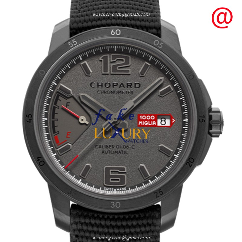 Chopard 168566-3007 MILLE MIGLIA GT XL Titanium Automatic Replica Watch - Gray Dial, Fabric Strap - Luxury Replica Watch