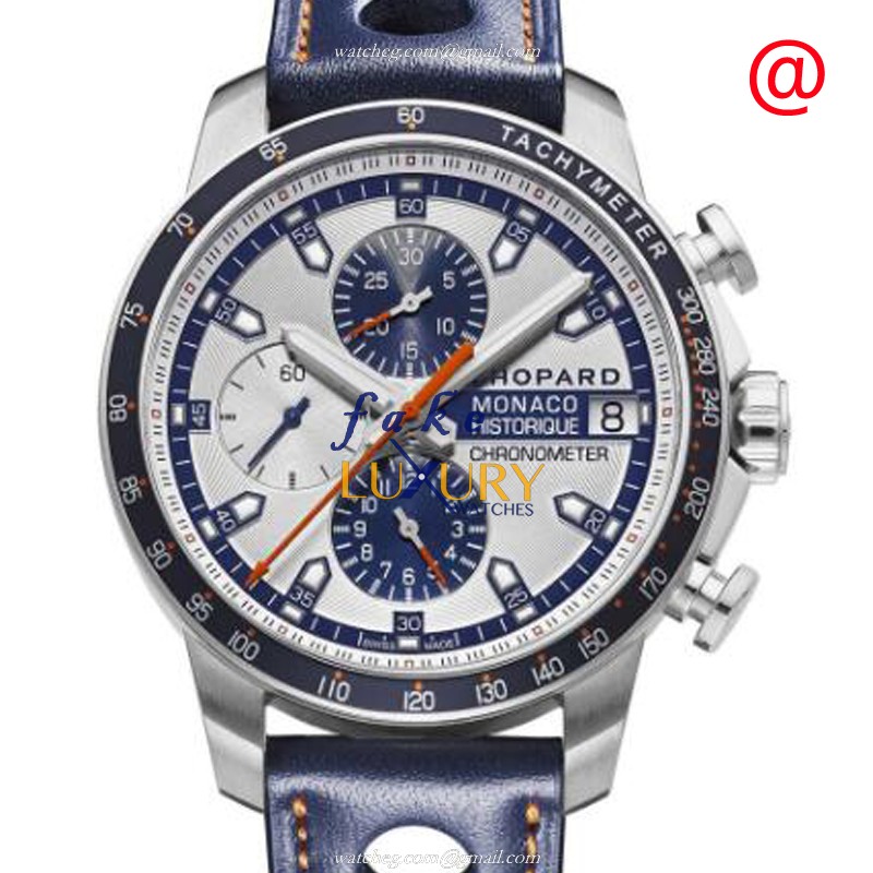 Chopard 168570-3004 MILLE MIGLIA GT XL Auto Titanium Replica Watch, 44.5mm Silver Dial, Blue - Luxury Replica Watch