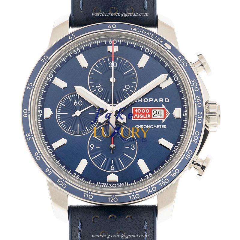 Chopard 168571-3007 Replica Watch, Automatic, Stainless Steel, Blue Dial, Cowhide Strap - Luxury Replica Watch