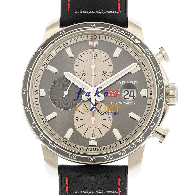 Chopard 168571-3009 Replica Watch, Automatic, Stainless Steel, Gray Dial, Sapphire Crystal, Black - Luxury Replica Watch