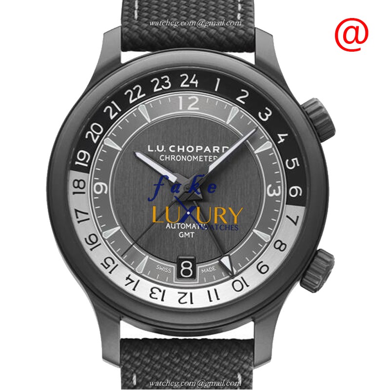 Chopard L.U.C 168579-3004 Automatic Titanium Replica Watch, Black Dial & Rubber Strap - Luxury Replica Watch