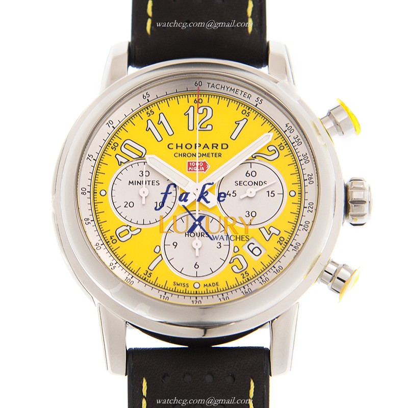 Chopard 168589-3011 MILLE MIGLIA GT XL Automatic Stainless Steel Replica Watch, Yellow Dial, Black - Luxury Replica Watch