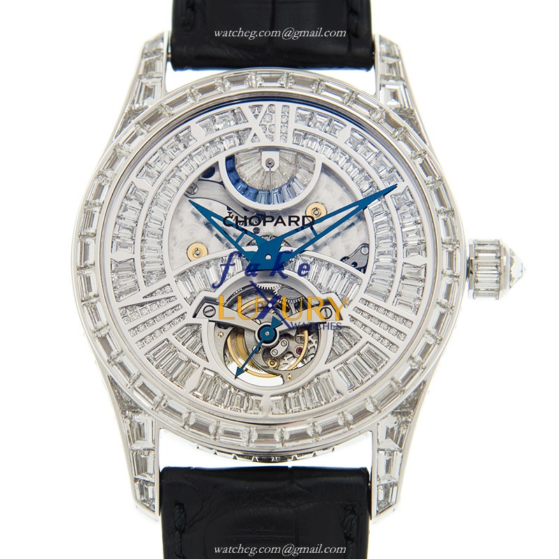 Chopard L.U.C 171921-1001 Manual Wind Replica Watch, 18kt White Gold, Diamond, Silver Dial - Luxury Replica Watch